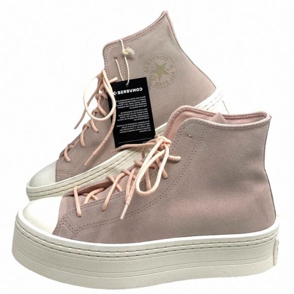 Converse Chuck Taylor Modern Lift Platform Casual Women A04663C Pink Suede Shoes